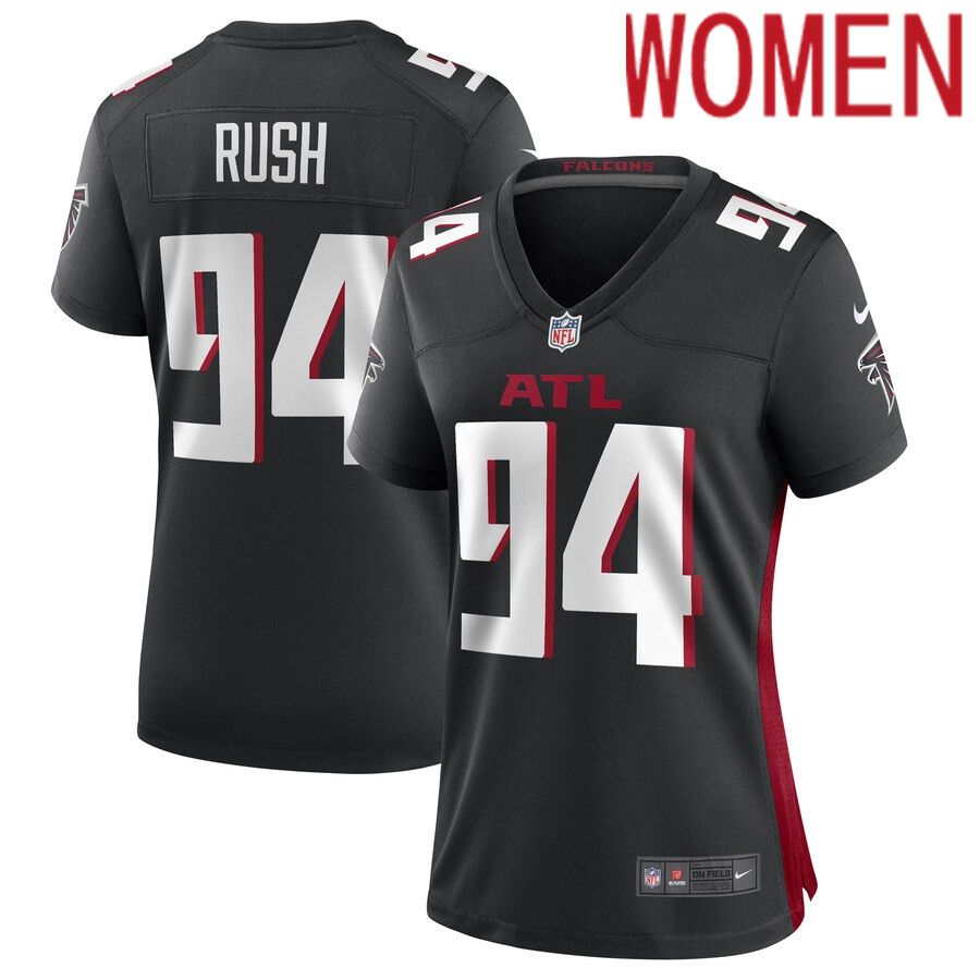 Women Atlanta Falcons 94 Anthony Rush Nike Black Game Player NFL Jersey